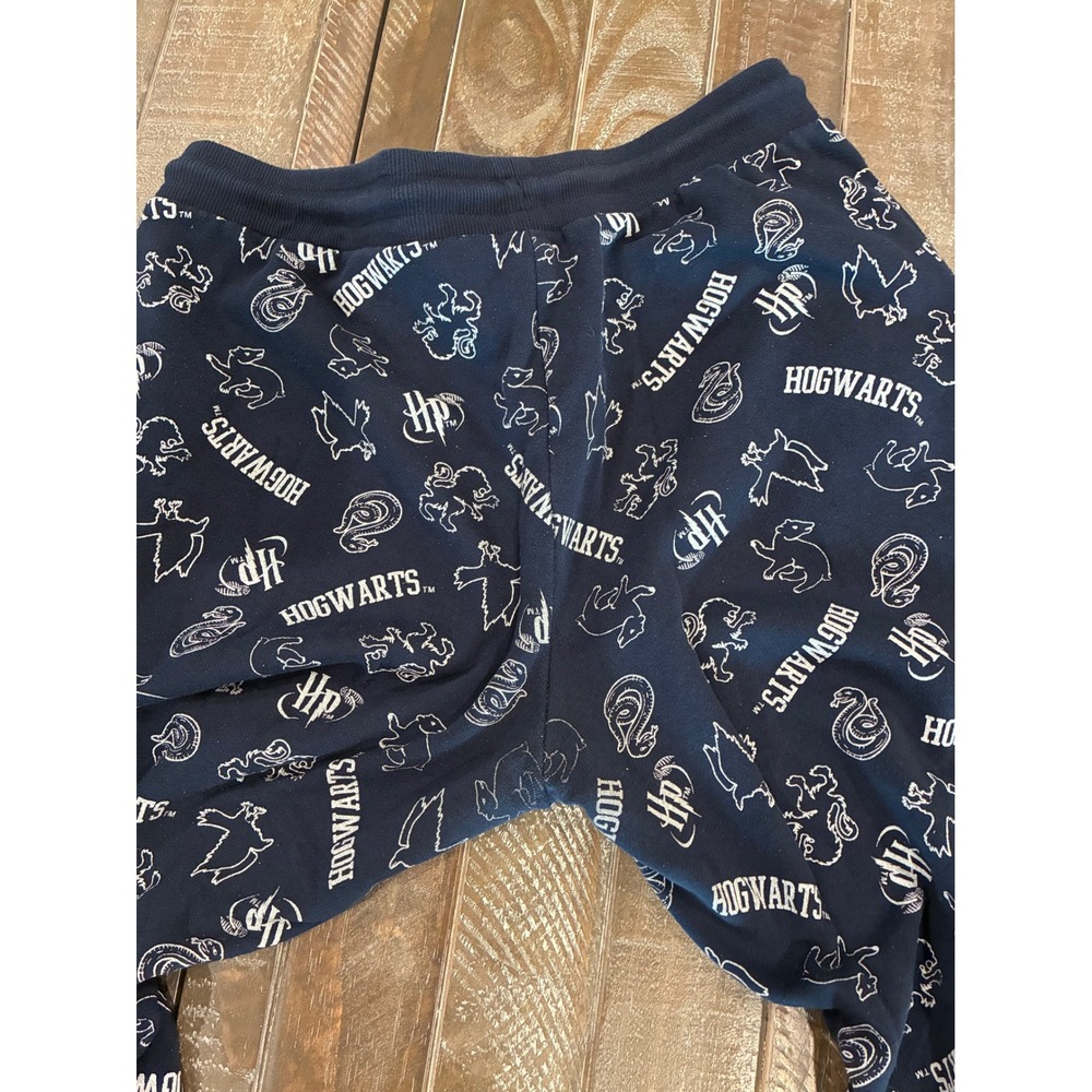 Harry Potter Hogwarts Navy Blue All Over Print Joggers Sweatpants Women L - Picture 6 of 6